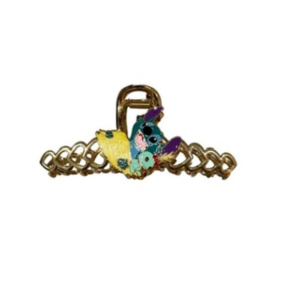 Disney Stitch Metal Hair Claw Clip Gold Metal Large - Picture 6 of 7